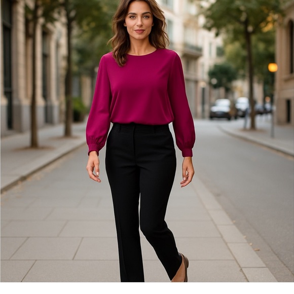 CHICO'S Flex Waist Modern Tailored Classic Trouser Pants in Black Careerwear 16R - Picture 16 of 16